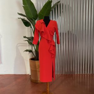 Vestido volante cruzado